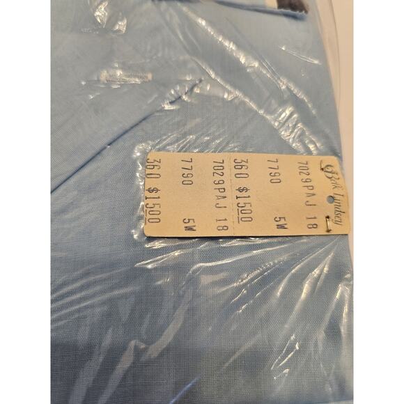 Mens VTG Unused Med Long Andhurst Blue Navy Pajamas Long Sleeve Poly /Cotton NOS - Picture 2 of 7